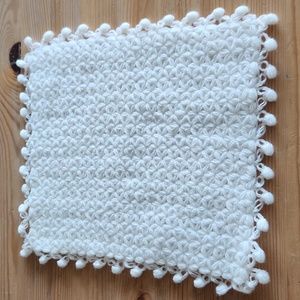 White handmade wash cloth